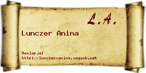 Lunczer Anina névjegykártya